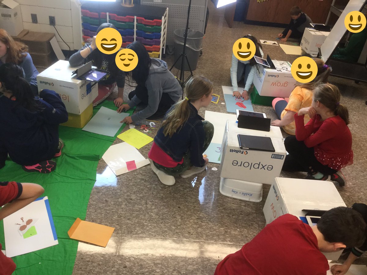 amy_brewis's tweet photo. #teamneary Students creating stop motion videos for different dewey decimal sections in the Libratory.  The kids are getting so creative! @KAVprincipal @JulieDoyle120 @NSboroTech https://t.co/bUg4hOgvV5