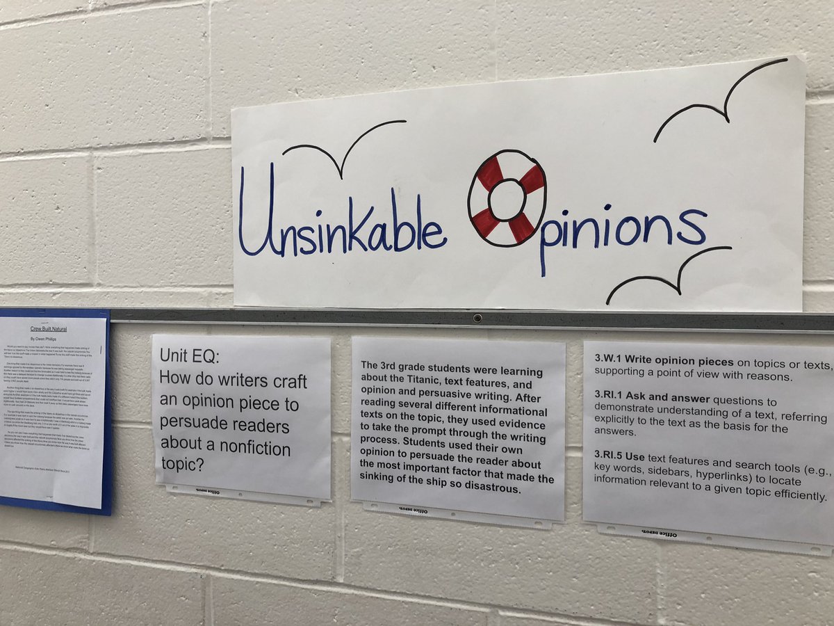 Greto_ElemEdu's tweet photo. #UnsinkableOpinions #Titanic What do you think is the most important factor that made the sinking of the ship so disastrous? #Persuade #NonfictionTopic #Experts #WritingProcess #CitingSources #EESLearnandLead https://t.co/aQkEYrDAjh