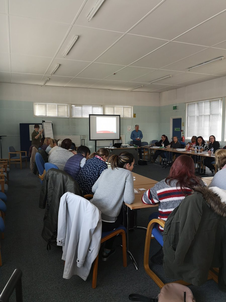 kathyef66's tweet photo. Alan and Andrea from the vocational training team discussing with learners the role of the worker in health and social care some good lively debate going on here https://t.co/k71czBsKbK
