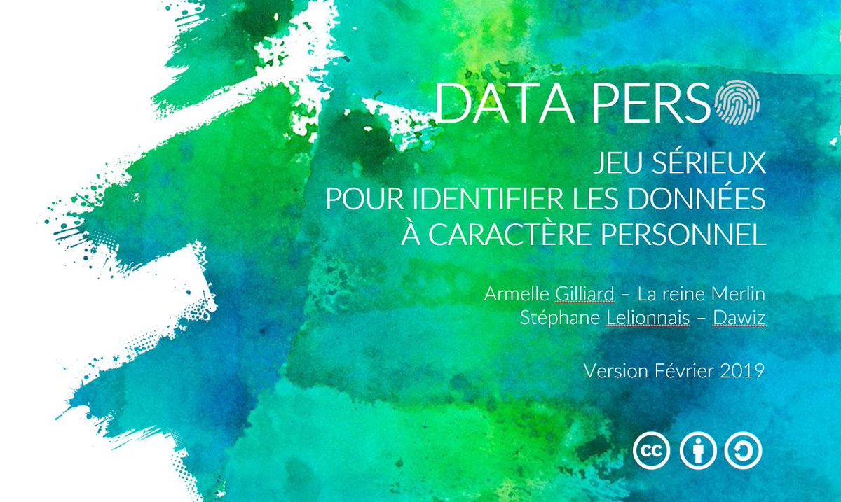 ArmelleGilliard's tweet photo. #DataPerso #jeusérieux qui aide à identifier les #Données à caractère personnel. Il participe à la #Culture des #Données du #RGPD #GDPR #OpenData.  Collaboration #LaReineMerlin, @mydatacatalogue. Il s’agit d’une 1e version, nous attendons vos retours. https://t.co/aI0pbc6Jt6 https://t.co/qomoRK8rbX