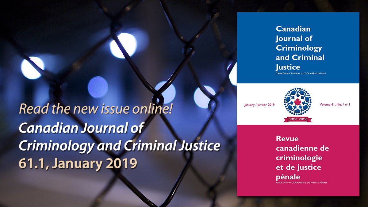 utpjournals's tweet image. The new issue of the CJCCJ is now online! 

Issue 61.1 features articles that investigate #sexoffender policy, the #FirstNations Policing Program, #sureties, and much more. Read the full issue on our site: bit.ly/cjccj611 or on @ProjectMUSE bit.ly/cjccj611pm