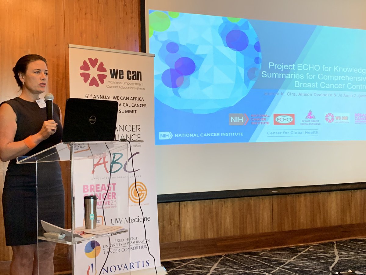 jrgralow's tweet photo. 6th African @WECAN_Seattle breast and cervical cancer advocacy summit in Johannesburg this week - @dvarusalka speaking on @bci2_5 Project ECHO Knowledge Summaries. #wecan2019 https://t.co/ggFaK0VWQe