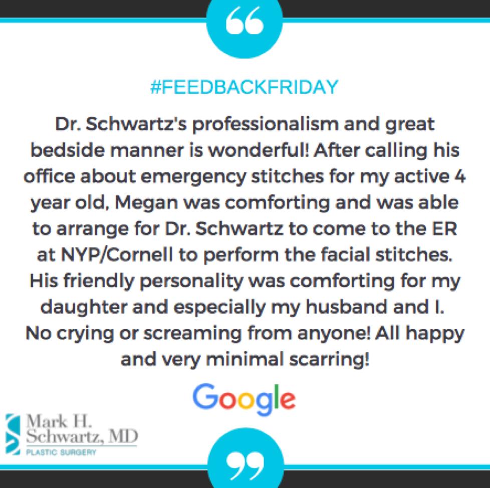 #FeedbackFriday It’s always nice to get great feedback from our loyal patients. THANK YOU #SchwartzPlasticSurgery