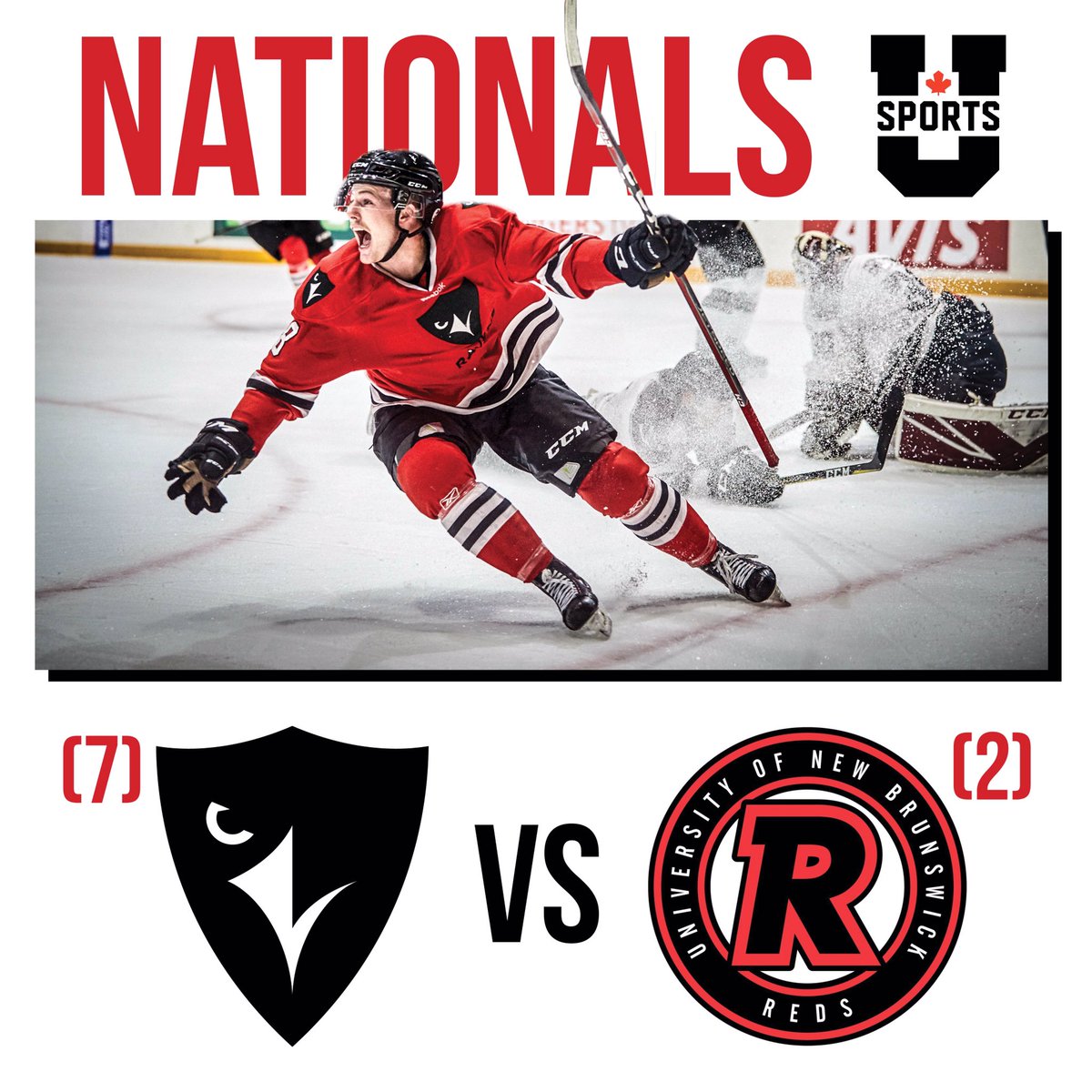 CURavens's tweet photo. LOVE BEING THE UNDERDOG! Ravens Men’s Hockey faces the #2 @UNBAthletics in the U SPORTS Q-Finals at 3pm EST 🏒🇨🇦 

Watch them on https://t.co/6hFKeFcU8P #FearTheConspiracy https://t.co/s22MU9JBbX