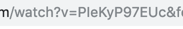 Showing the URL up close with the video ID of "PIe"!!!!