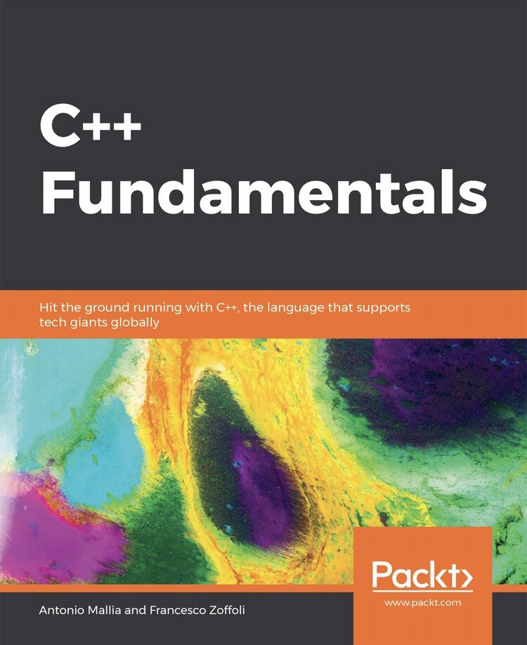 antonio_mallia's tweet photo. I am thrilled to announce that our book “C++ Fundamentals” is finally ready! I’d like to express a sincere gratitude to my co-author @makersfz and to @PacktPub for helping us to achieve the goal. https://t.co/BOAW3RR4vh
