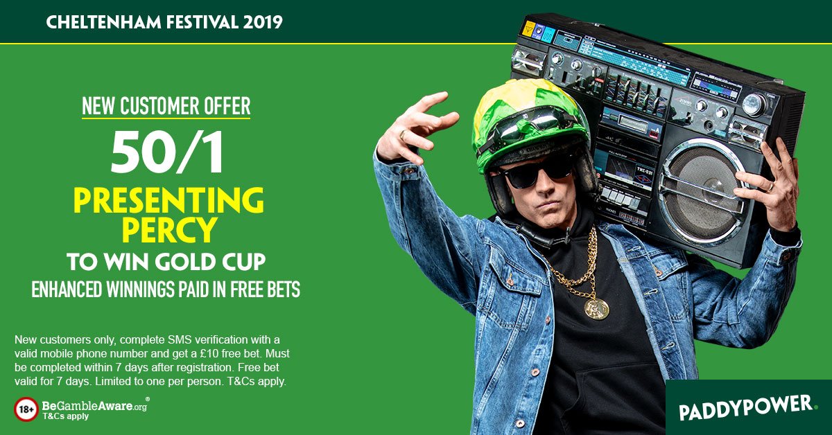 🏆 WIN £50 CASH 🏆 

If PRESENTING PERCY wins the Gold Cup, a follower wins £50 CASH! 🙏

Retweet and tap ❤️ to enter the draw.

Our Gold Cup tip and favourite Presenting Percy is 7/2 has been enhanced to HUGE 50/1!

🏇 racingne.ws/PPercy50

Over 18+ beGambleaware
T&amp;C Apply.