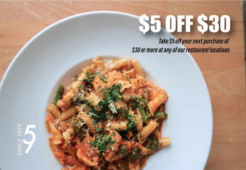 Limited Time Only! Take $5 off your purchase of $30 or more! Click here to redeem! #marrellorestaurants #limitedtimeoffer conta.cc/2EXSAYx