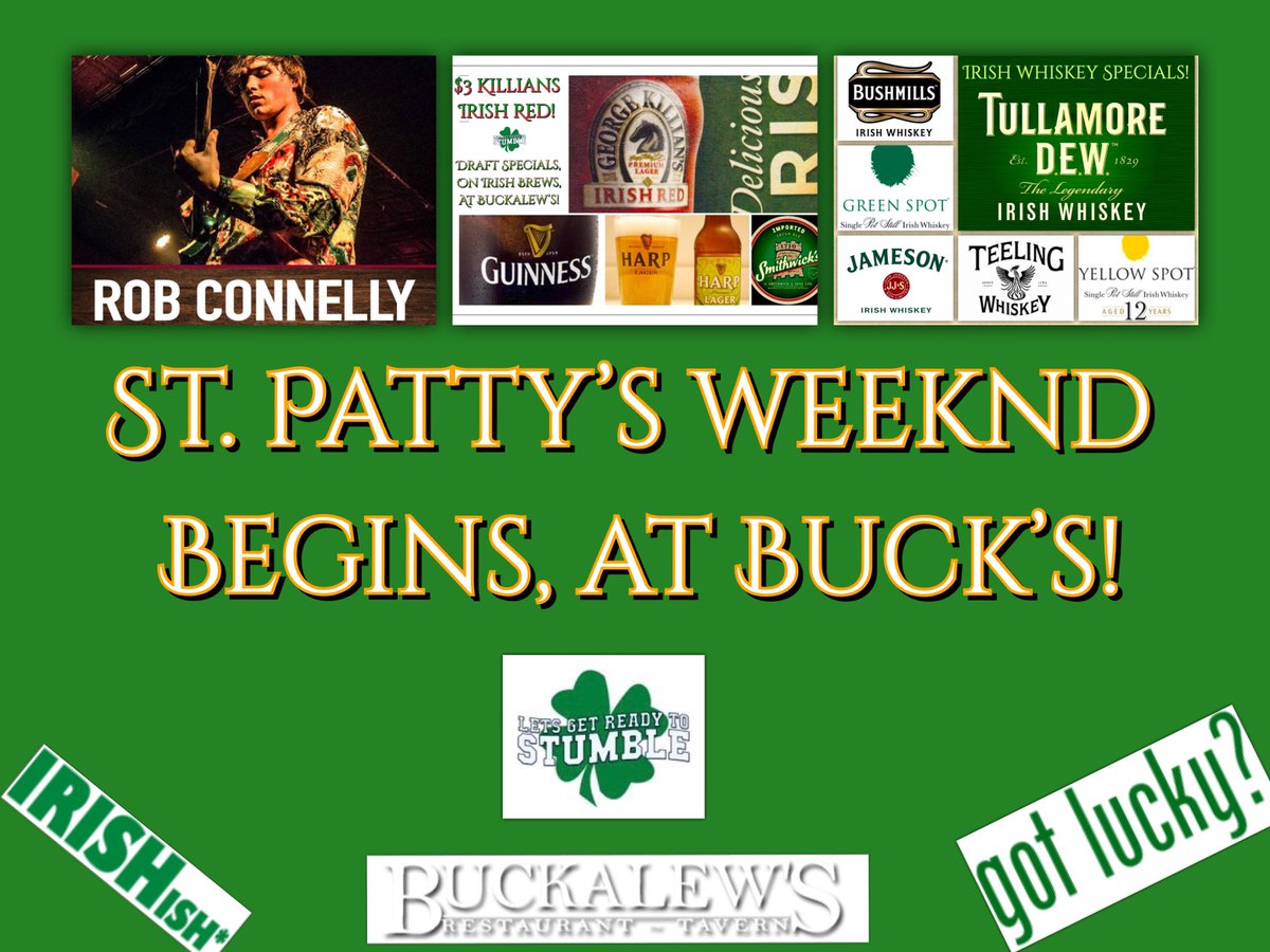 A Special ‘Patrick’s’ Weekend! Rob Connelly, leading off, with our tunes tonight, from 8:30-11:30! <a href="/Buckalews/">Buckalew's</a> #spdc #StPatricksDay #FridayFeeling #LBI