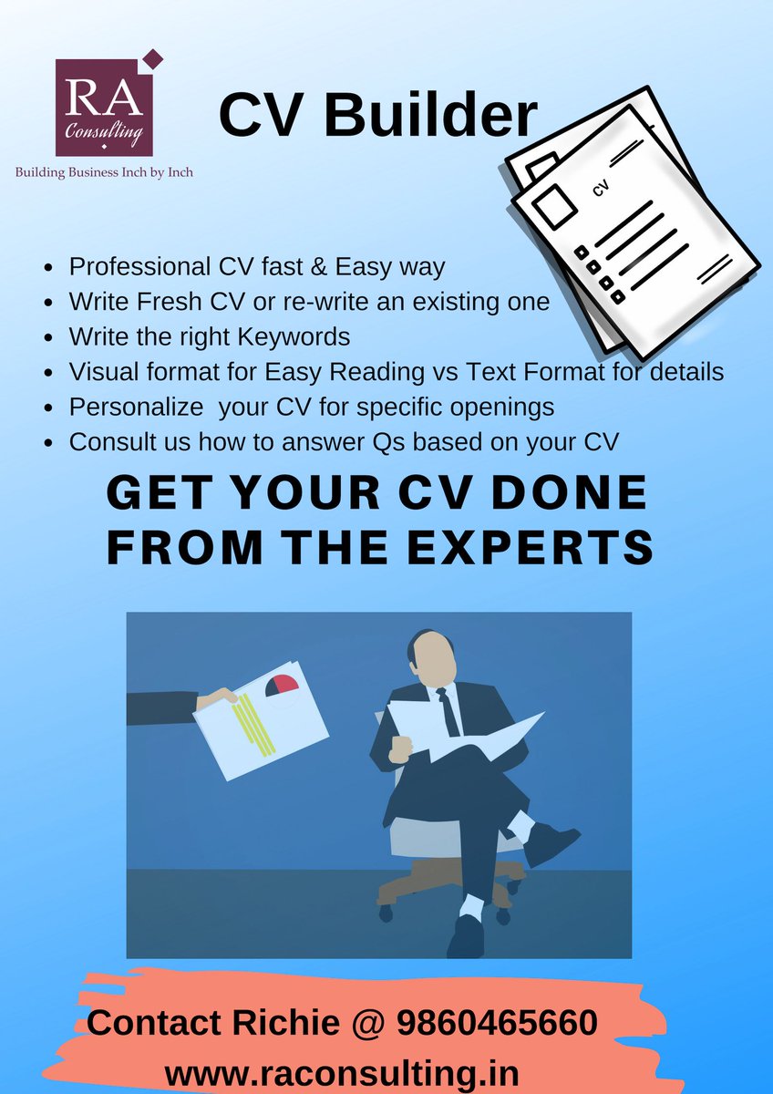 RichieAgarwal's tweet photo. Let The Experts work on something which is so critical for you !
#RAConsulting #Resume #Visual #SkillBased #Chronological #CV #Students #Job #Seeker #Specialize #JobBased #Write #Modify #Create #BioData https://t.co/d0hQA5u9pB
