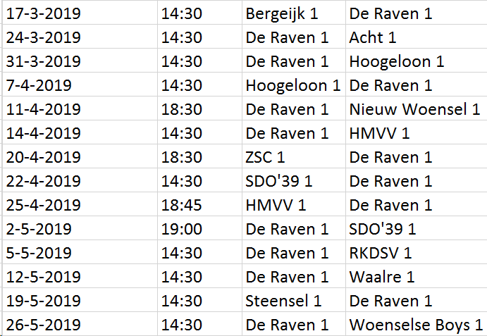deraven1935's tweet photo. Programma De Raven inclusief de afgelaste wedstrijden. Paaszaterdag en nog op 3 donderdagen https://t.co/z7yZJ96eMg