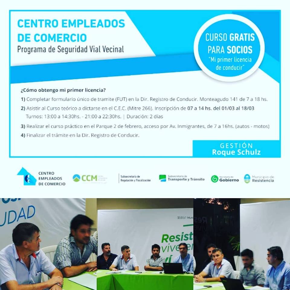 El sr. Roque Schulz, firmó el acuerdo con la Municipalidad de Resistencia, para el curso "mi primer licencia de conducir" en horarios adaptados para nuestros socios y su grupo familiar, sin cargo 💙 (Fontana y Barranqueras aún están en tratativas😊)