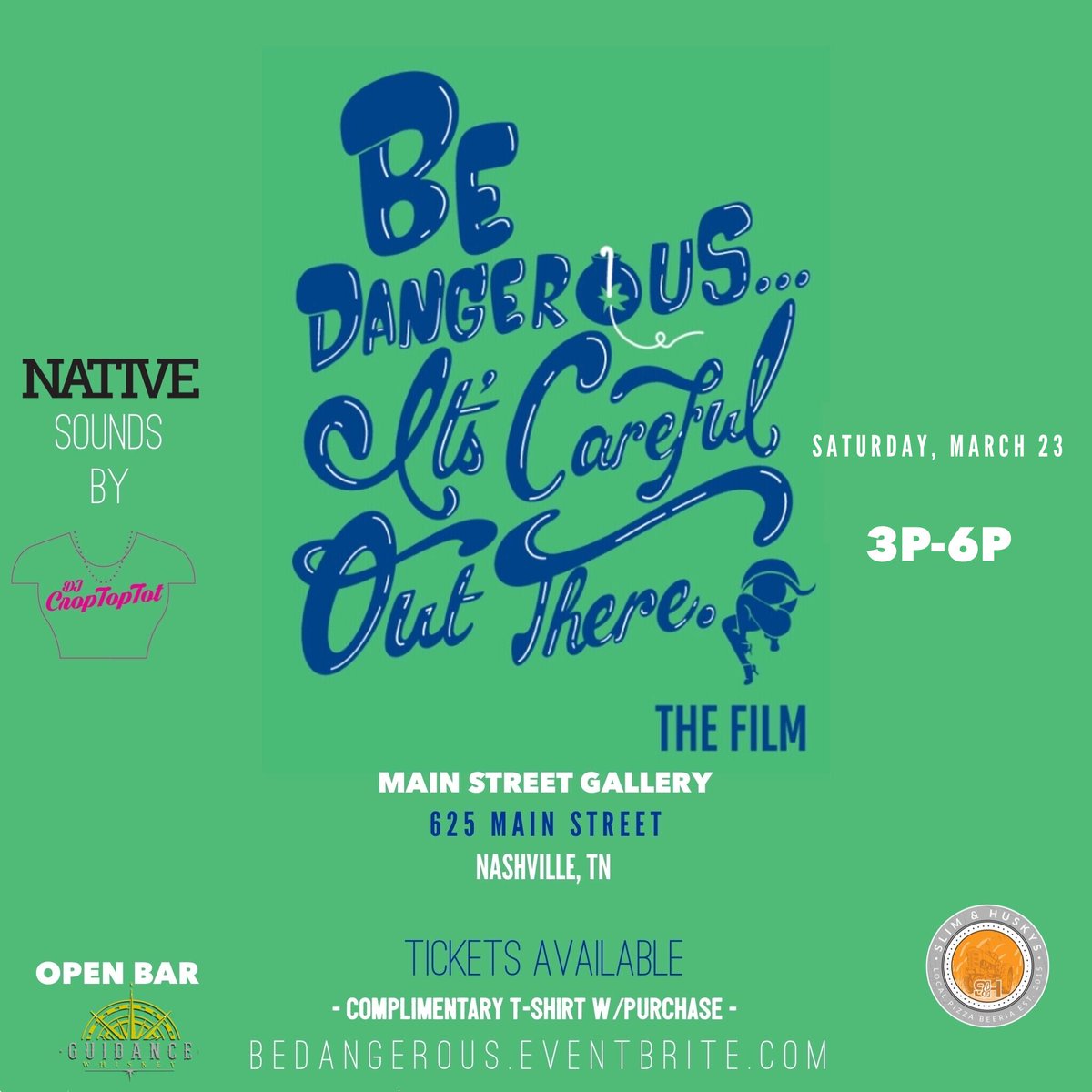 Saturday, March 23rd from 3-6pm in the gallery!

Film Screening + Art Exhibition : Be Dangerous It's Careful Out There Film.

Get your tickets today: eventbrite.com/e/film-screeni…