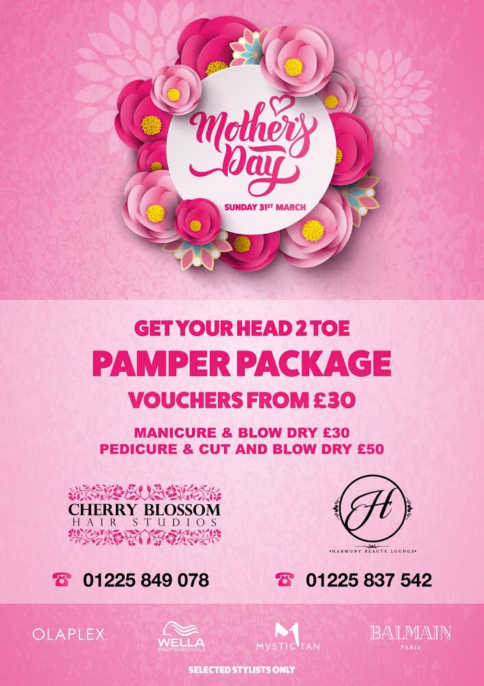 The perfect way to treat your Mum this #MothersDay, only a couple of weeks away 😮😳😁😉☑️ #Mothersday2019 #treat #mum #pamper #package #spoilmum #blowdry #manicure #pedicure #hair #style #bath #salon #cherryblossomhairstudios #wella #olaplex