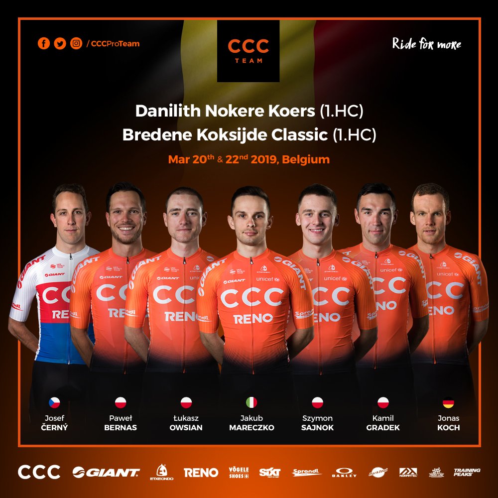 PREVIEW: As racing continues at #ParisNice and #TirrenoAdriatico today, find out who will be racing in 🇳🇱 at #RondevDrenthe on Sunday and in 🇧🇪 at #NokereKoerse #DNK and #BredeneKoksijdeClassic next week.

📝👉 cccteam.eu/race-preview/t…

#RideForMore
