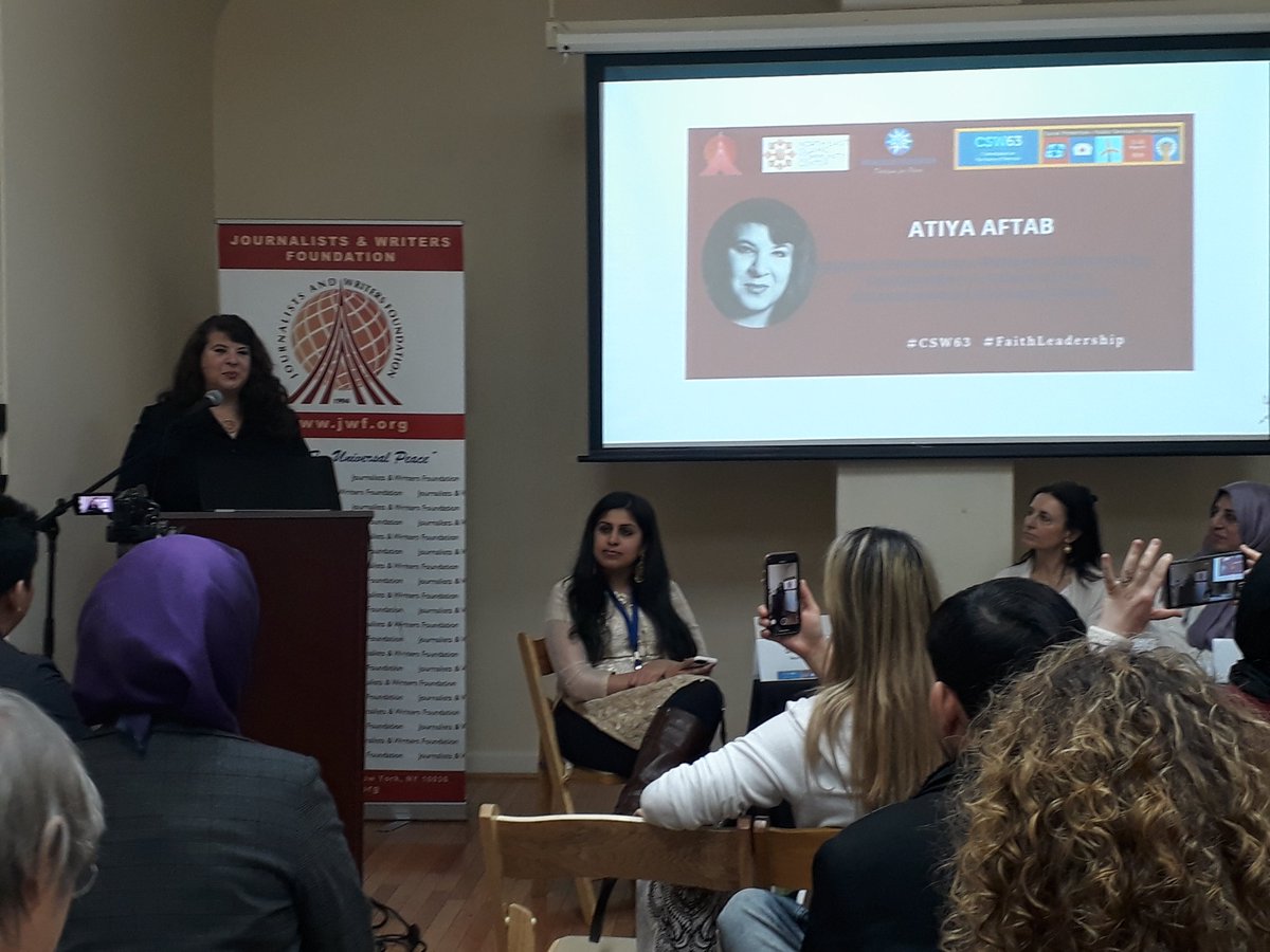 WfwpG's tweet photo. #CSW63 #FaithLeadership 
Atiya Aftab, co-founder of the Sisterhood of Salaam Shalom: we need to make sure we have space for women in our religious organizations https://t.co/ArGqY2zen4