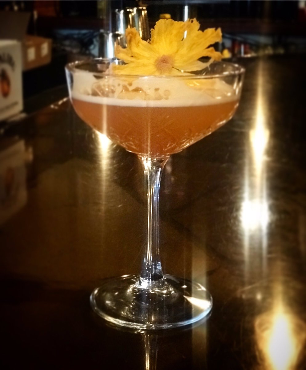 BigEasyNC's tweet photo. **NEW COCKTAIL ALERT** Pineapple Dragon Flower This tequila based beauty tastes as lovely as it looks. That gorgeous yellow flower garnish is actually dried pineapple! Come check out our new cocktail menu for this &amp; several more beautifully delish libations! #bigeasync #Raleigh https://t.co/gkPuE9wKXT
