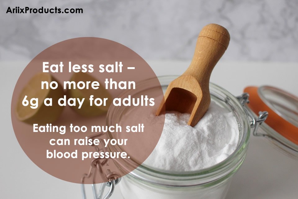Eat less salt. Lot of diseases can cause of eating too much salt. 
#healthybody #weightloss #loseweightfast #livelifetothefullest #healthiswealth #takecareofyourself #ariixproducts #slenderiiz #slenderiix #puritii #puritiiwaterbottle #puritiiwaterfilter #moasuperfoods