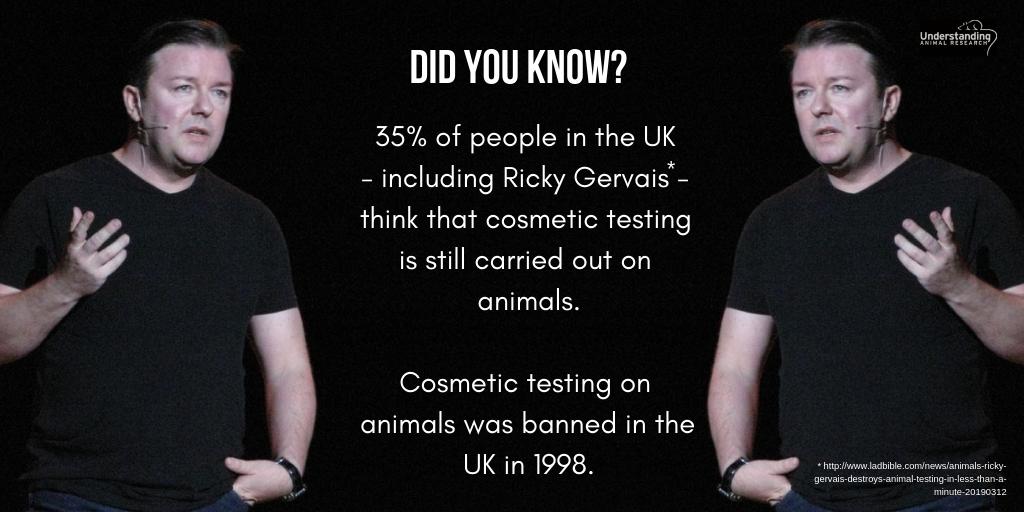 Myth busting Ricky Gervais #AnimalResearch #CosmeticTesting understandinganimalresearch.org.uk/news/antivivis…