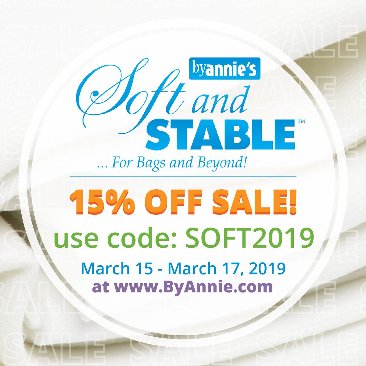 #SoftAndStable SALE at http://www.byannie.com ! Get 15% OFF when you use the code SOFT2019 from today (March 15th, 2019) until Sunday (March 17th, 2019). Happy stitching, everyone!
#byanniesale #patternsbyannie #sewingsale #happyquiltingday #internationalquiltingday #diylife