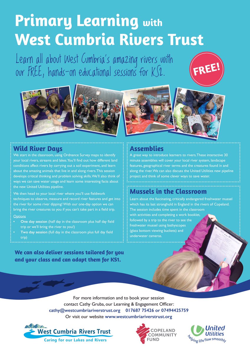 RT <a href="/WestCumbriaRT/">West Cumbria Rivers Trust</a>: Did you know we offer free education sessions to primary schools in West Cumbria?
#nature #outdoors #learning #cumbria