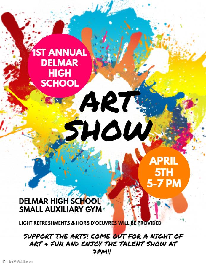 DelmarArtDept's tweet image. Come one, come all!!!! Please spread the word and mark your calendars! #creativityiscontagious