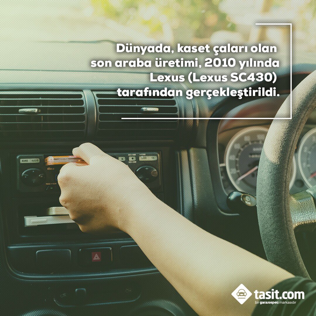 tasitcom's tweet photo. Dünyada, kaset çaları olan son araba üretimi, 2010 yılında Lexus (Lexus SC430) tarafından gerçekleştirildi. https://t.co/qZ5Zo0i2Az'da sadece en yeni araçlar var. Kiralayacağın araçların tümü 0 ile 3 yaş arasında. https://t.co/bGXfkh4ON3