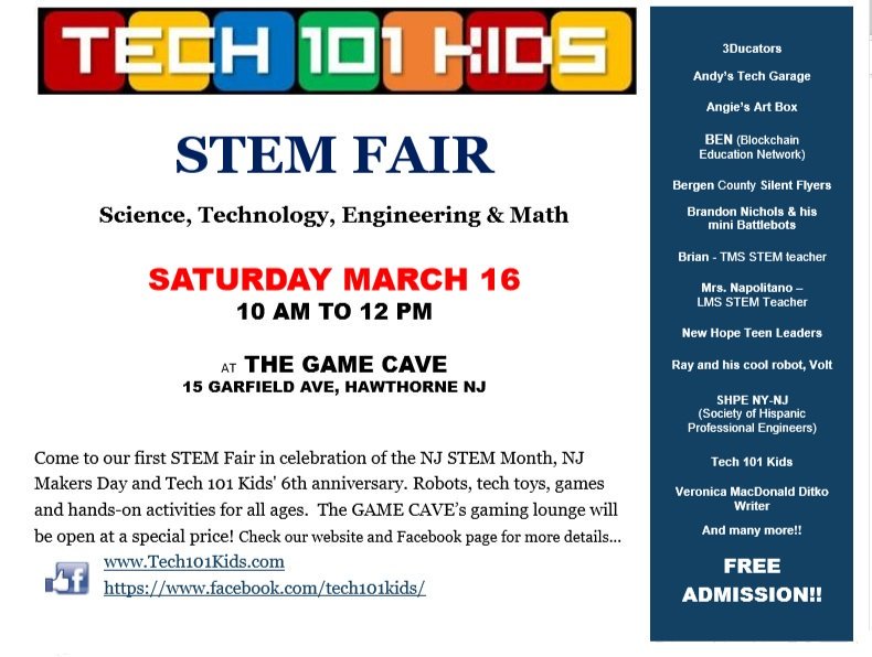 Tomorrow is the big day!!!   Don't miss it!!!!  <a href="/Tech101Kids/">Tech 101 Kids</a>  @Volt_the_Robot <a href="/AndysTechGarage/">AndysTechGarage</a> <a href="/3ducatorsusa/">3D printing Group</a> <a href="/thegamecavenj/">The Game Cave NJ</a> @cookiestem <a href="/SHPENJ/">SHPE NJ Professional</a>