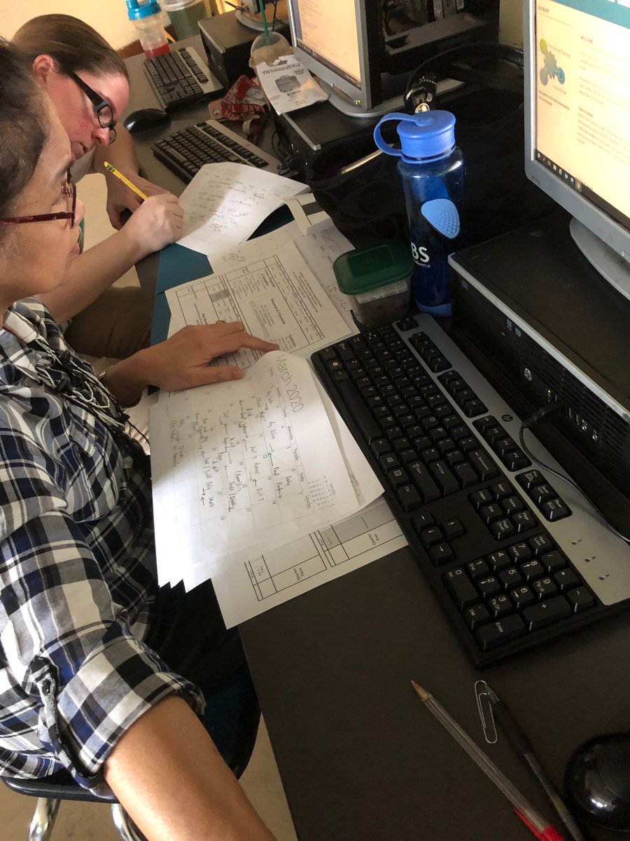 Middle and high school math teachers and dept. chairs engaged in reflecting and planning. How lucky are our NPS students! #npsmath