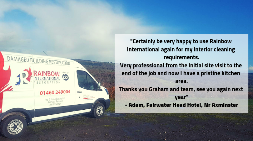 RainbowSomerset's tweet photo. A wonderful review from one of our commercial clients, keeping their kitchen hygiene to a professional standard. ๐จโ๐ณ๐ #TheRainbowWay #CommercialCleans #KitchenDeepClean #Somerset #Dorset #Axminster https://t.co/k3v546DDdL