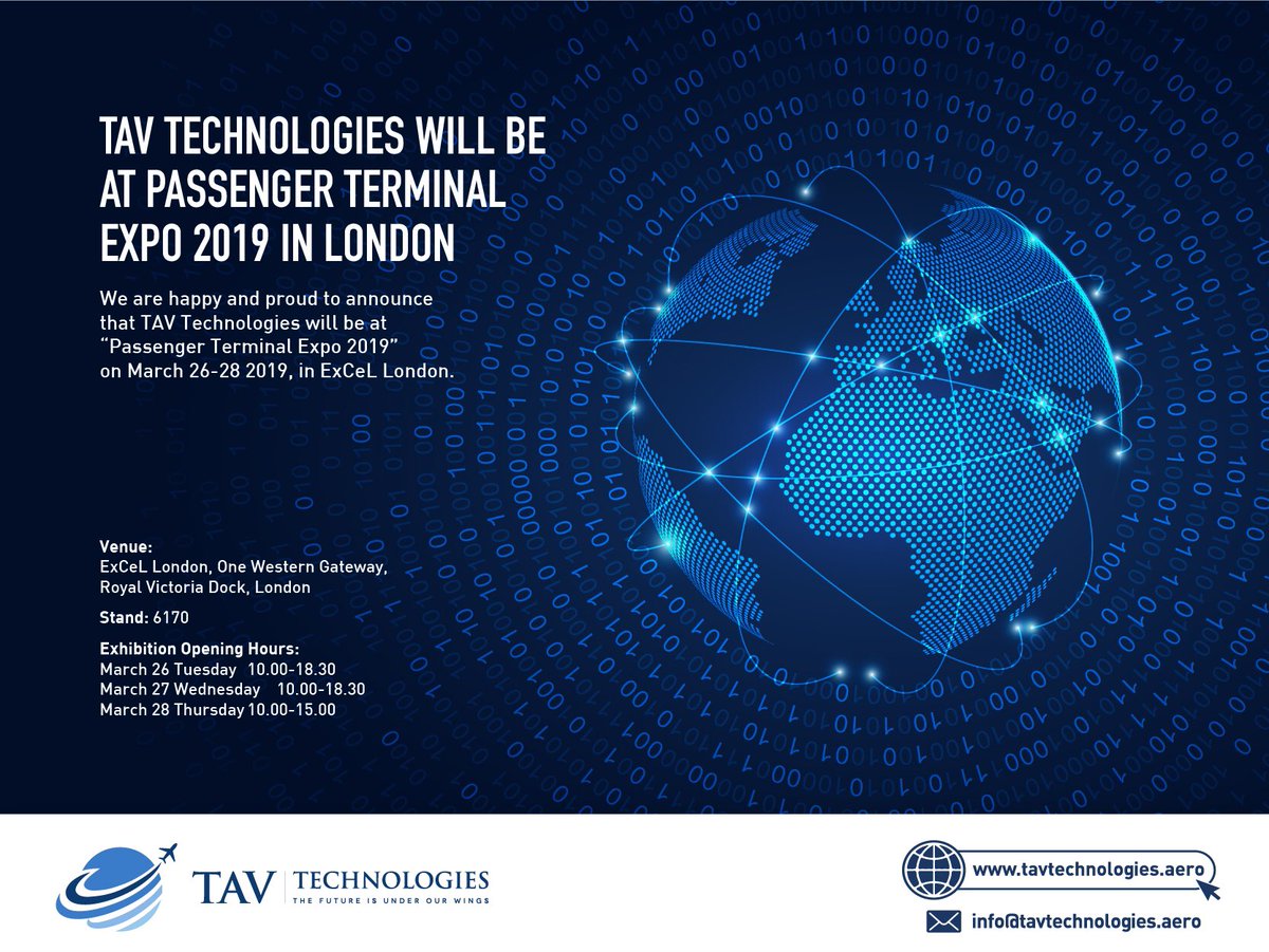 TAVTechnologies's tweet photo. 📣 As TAV Technologies we are proud to announce that we will be at Passenger Terminal Expo which will be held in London this year. Visit us at our stand: 6170                                    #passengerterminalexpo #tavairports #tavtechnologies #tavoperationservices https://t.co/XGWLPEBJya