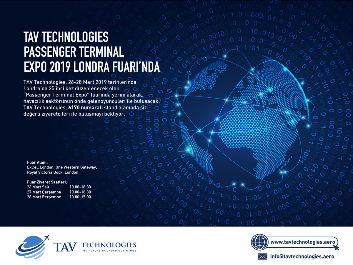 TAVTechnologies's tweet photo. 📣 As TAV Technologies we are proud to announce that we will be at Passenger Terminal Expo which will be held in London this year. Visit us at our stand: 6170                                    #passengerterminalexpo #tavairports #tavtechnologies #tavoperationservices https://t.co/XGWLPEBJya