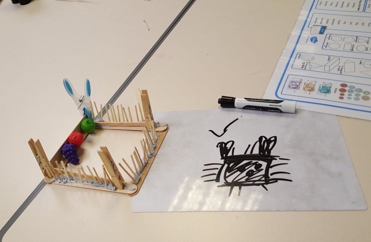 CharnwoodAcad's tweet photo. Year 2 have been saving that fruit again. Today they designed cages for the fruit and (animal friendly) traps to help Handa out. No animals were harmed in the process! #helpHanda #curiosityweek #britishscienceweek https://t.co/Na6giqtBV8