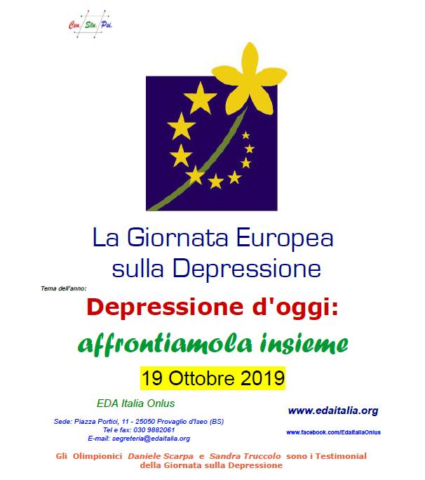 EDAItalia's tweet photo. L'assemblea dell'associazione ha definito il nuovo tema dell'anno della prossima Giornata sulla Depressione 2019, ecco la locandina: "Depressione d'oggi: affrontiamola insieme". https://t.co/IfVQzRkqM9