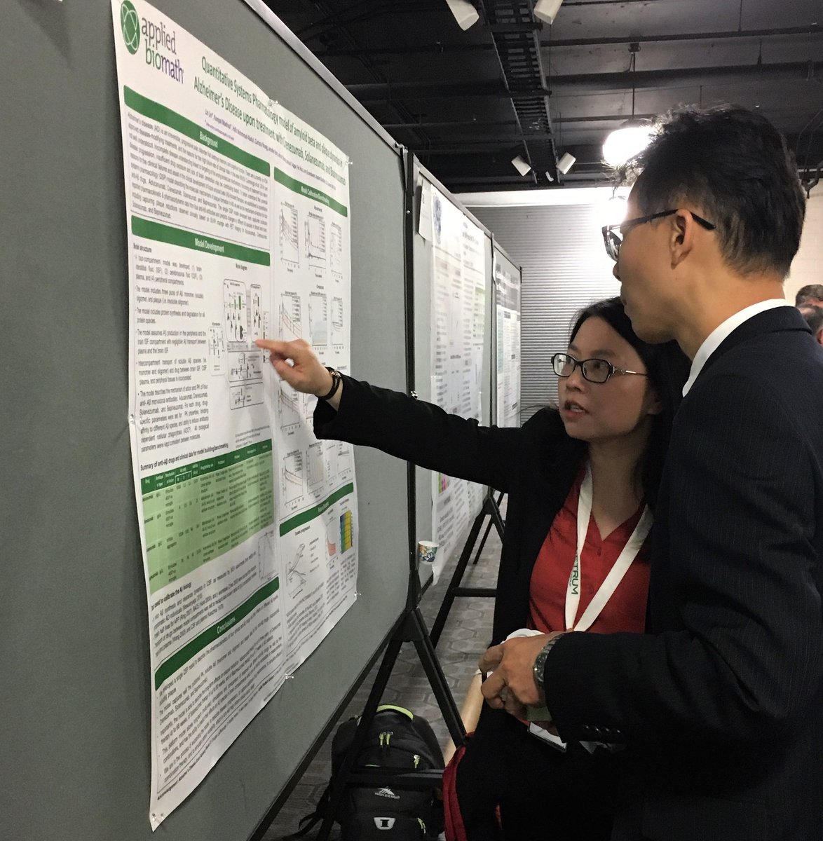 AppliedBioMath's tweet photo. Visit Lin Lin, PhD, Principal Scientist, Applied BioMath during Poster Session III at #ASCPT2019 to learn about our Quantitative Systems Pharmacology model of amyloid beta and plaque dynamics in Alzheimer’s Disease upon treatment with Crenezumab, Solanezumab, and Bapineuzumab. https://t.co/SpeV4g6ave