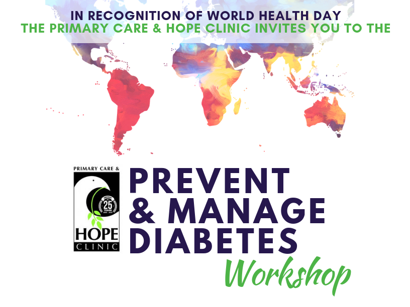 HopeClinicRCC's tweet photo. You're Invited to Attend a Free Diabetes Workshop in Recognition of World Health Day!

Space is Limited. Register Today! https://t.co/h7YNFl2eaE