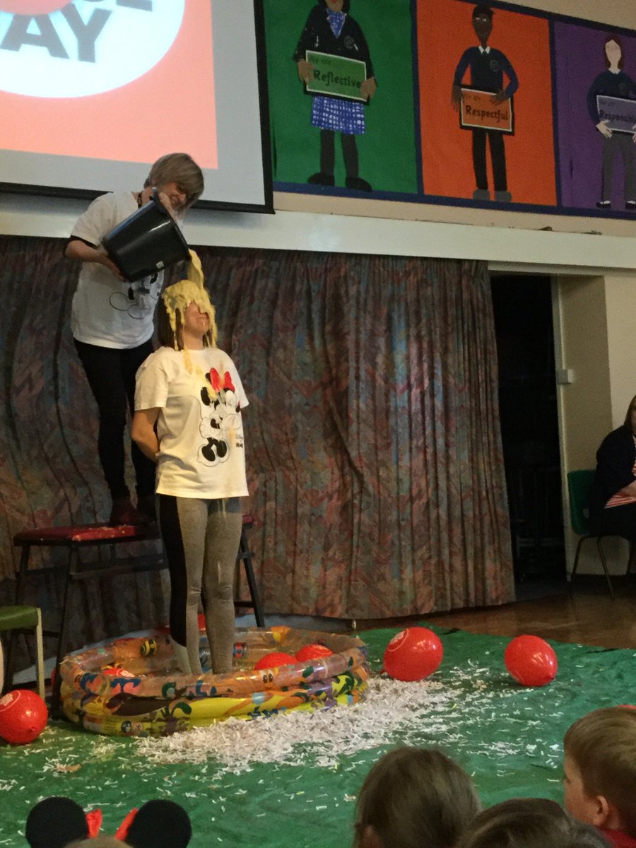 castleparksch's tweet photo. Castle Park School in Kendal had an incredible assembly with 6 staff members being #gunged in mushy peas, spaghetti, weetabix, rice pudding, custard and porridge.  We have raised a fabulous £840! @comicreliefsch #comicrelief2019 https://t.co/lRIcUbl5CS