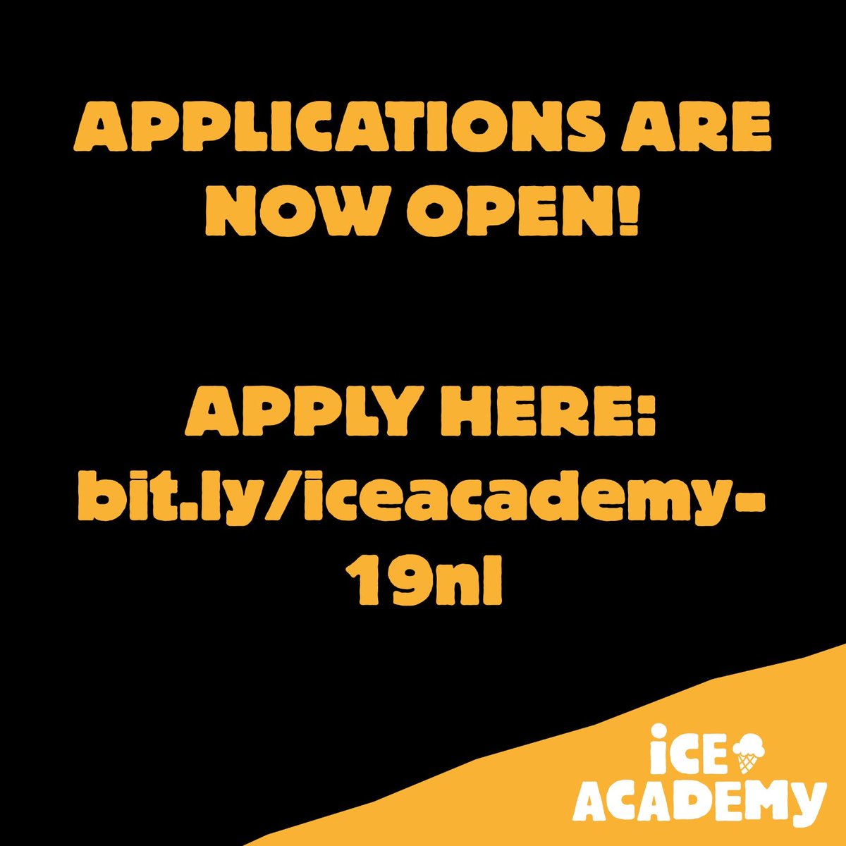 Application is open!
Newcomer living in or around Rotterdam or Amsterdam interested in starting your own business? Then Ice Academy is for you!
May - August, Ice Academy combines entrepreneurship training programme with a paid part-time job! 

sign up: buff.ly/2TDbePO