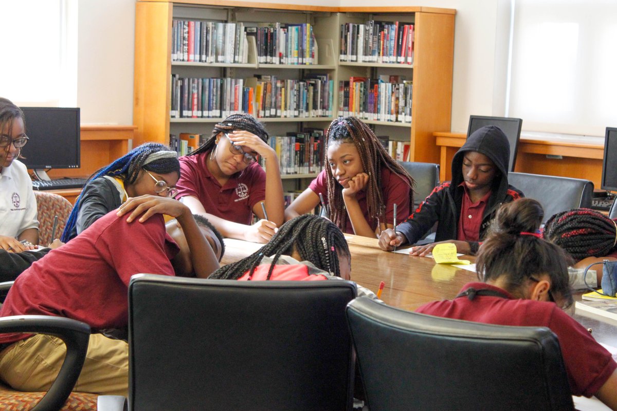 YPTDC's tweet photo. Thurgood Marshall Academy freshman went to see THREE CHEERS TO GRACE a couple of weeks ago and had a lot to express to YPT Program Director Jared when we came to visit yesterday. They discussed play structure, author intent and the art of the monologue. #DCartsed https://t.co/c8kHOGchkj