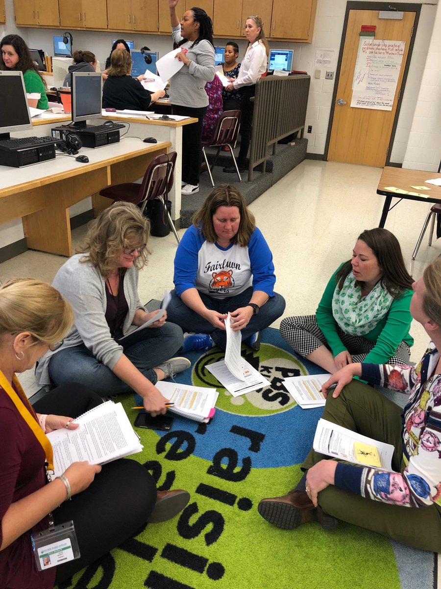 Math specialists work with Tamara Smith-Moyler (T-TAC ODU) to analyze allowable math aids for students with disabilities. Every day, every student! #npsmath <a href="/dbofo/">Dawn Bofo</a>