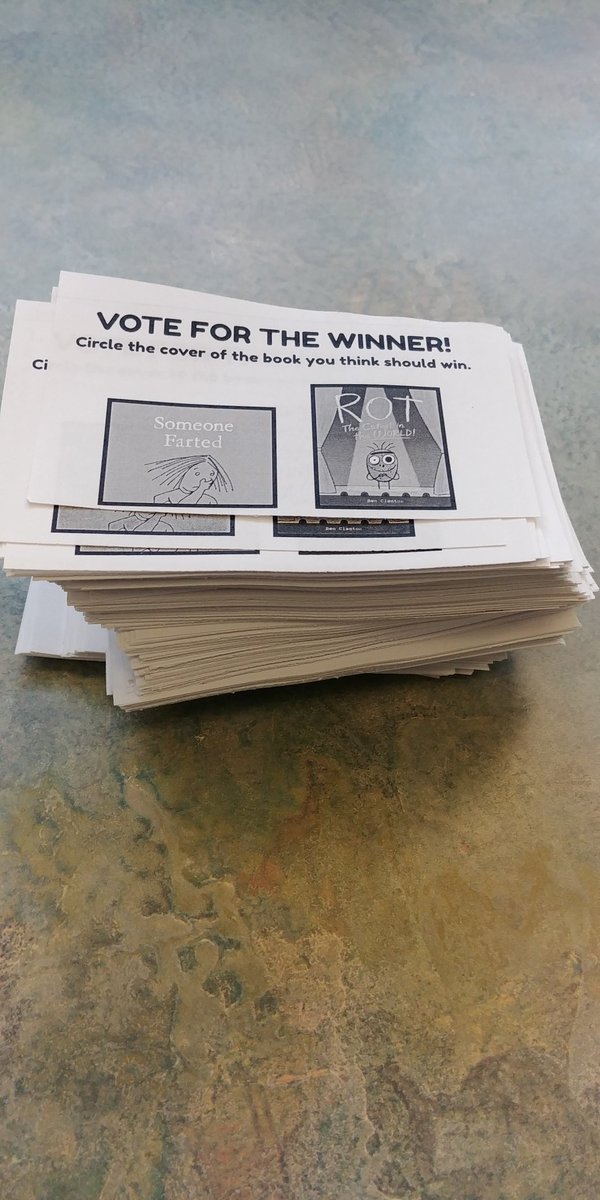 LatchamSarah's tweet photo. Almost 600 ballots ready for the week of March 25 to see who wins Book Madness! If you'd like to be a guest reader, contact me! #iccsdlibs #VanAllenPride https://t.co/CfRjo14wmp