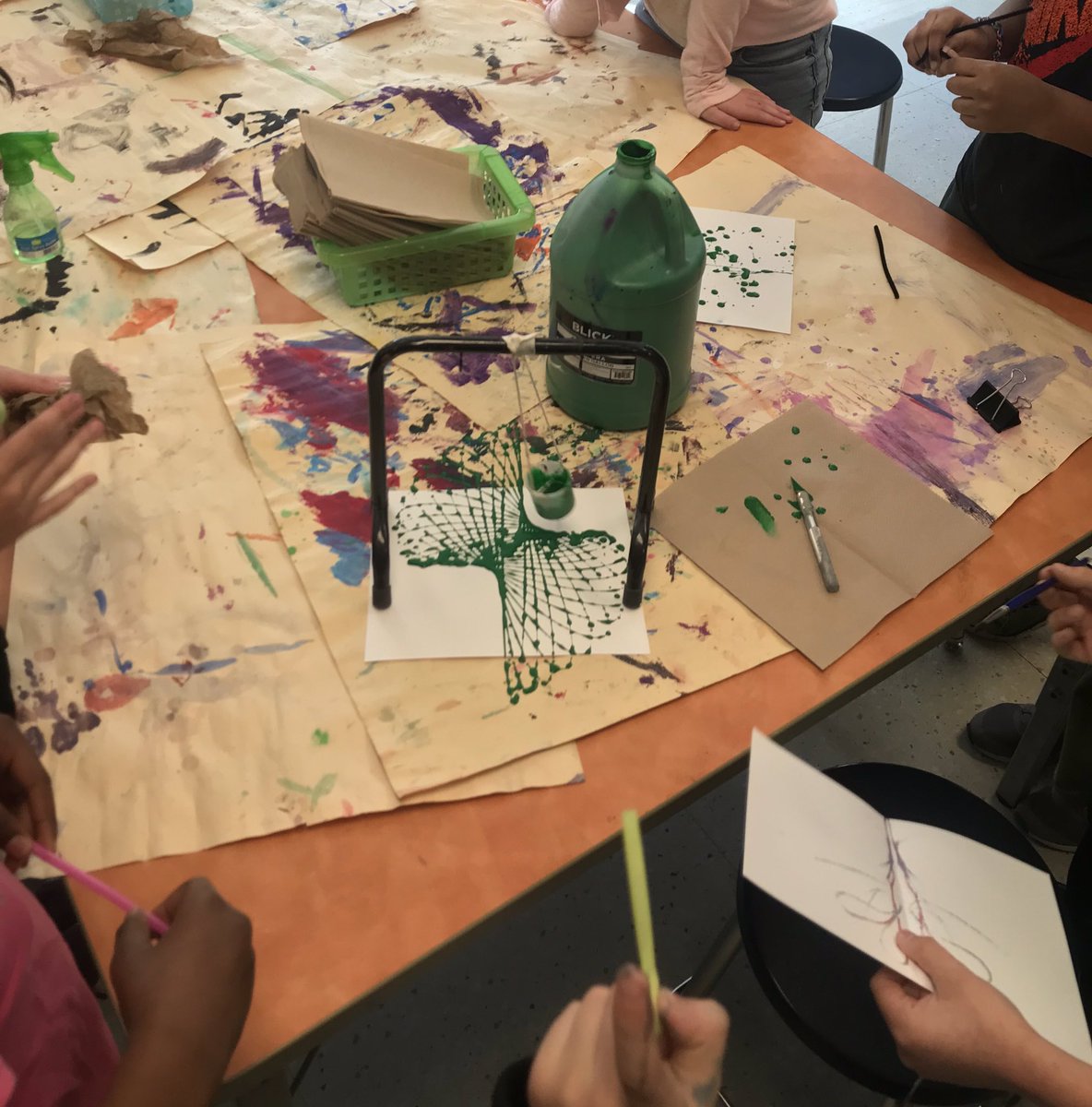 Experimenting in art =impromptu pendulum paintings @visualartsbcps <a href="/CocoBCPS/">Stephen J. Coco</a> <a href="/moreillly/">Mays Chapel Visual Arts</a>