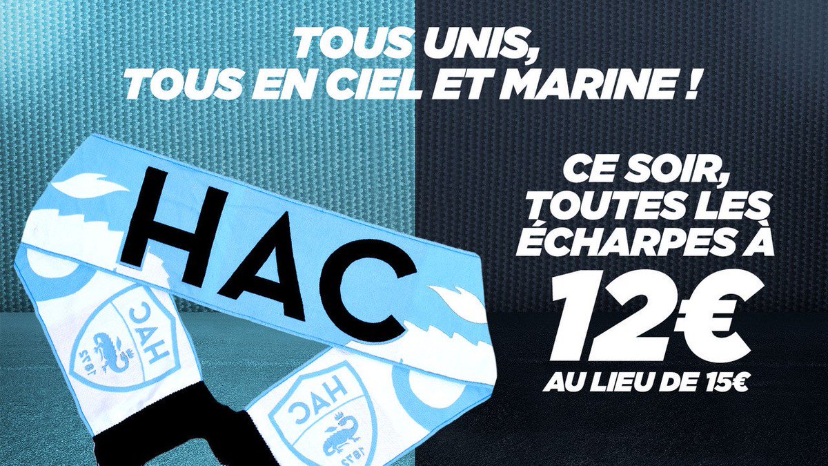 Tous unis, tous en Ciel&Marine ce soir au @StadeOceane !
#HACACA #TeamHAC #HACFOOTBALL