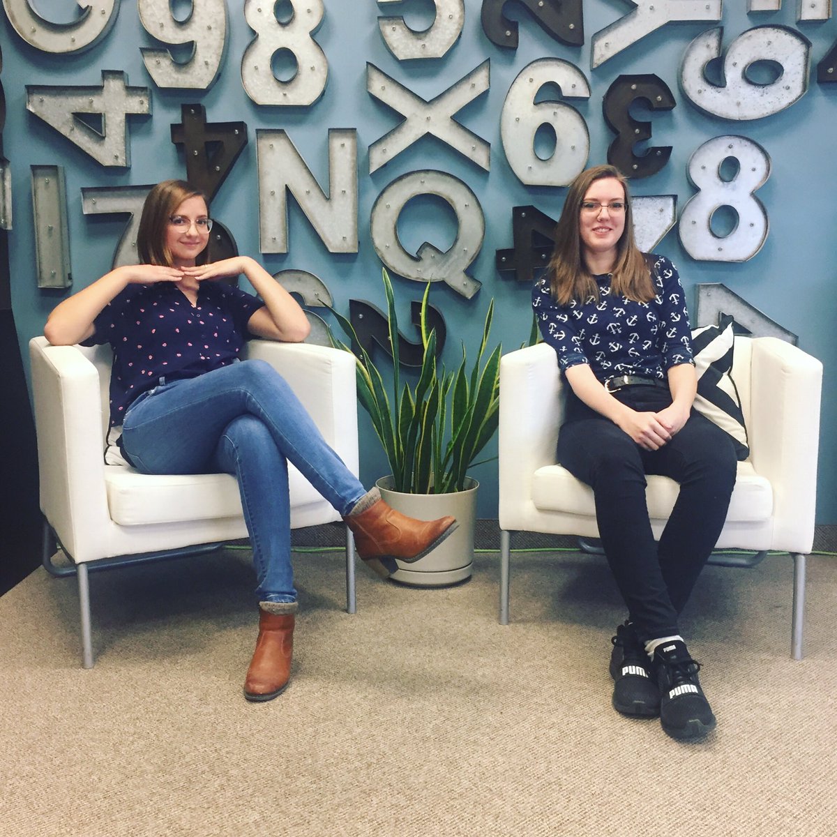 theblondesinc's tweet photo. It’s that time of year! Welcome @ConestogaC design interns Lily and Shelby! The studio sure is hoppin’! #designinterns #conestogacollege https://t.co/MjOWWKosTc