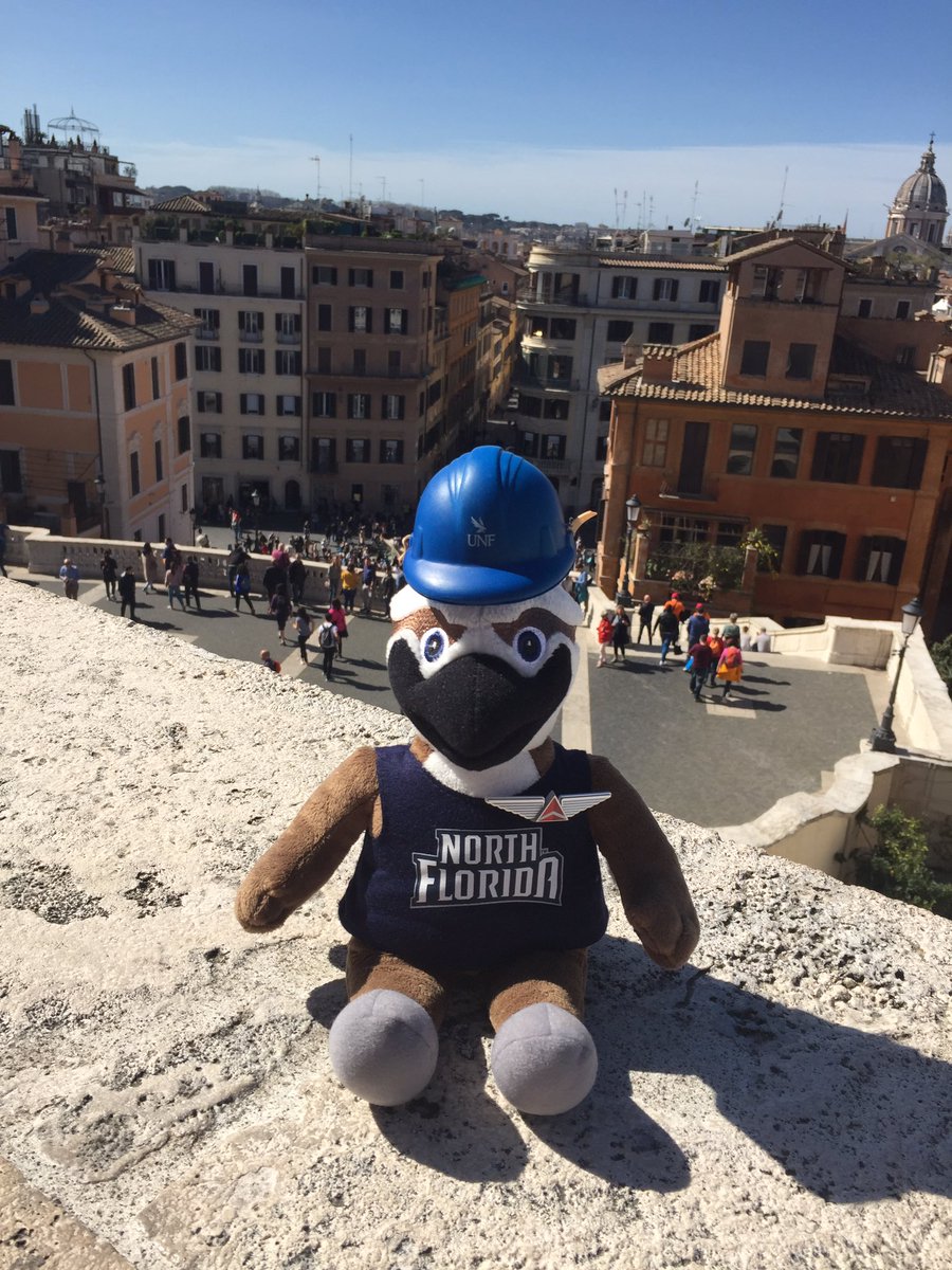 JamesSorce's tweet photo. @OZZIEtheOSPREY is tagging along with @UofNorthFlorida Construction students on their spring break study abroad to Italy! https://t.co/ZwIfllbPaF