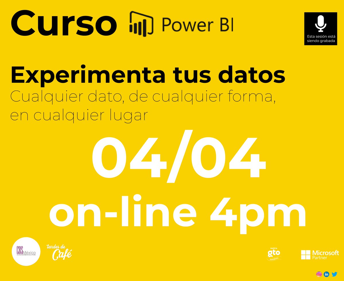 cbsmexico's tweet photo. @Microsoft @MSPowerBI #abril Revoluciona la forma de analizar los datos. Presentado por: Rafael Nuño / Consultor CBS México.
Suscribirme > https://t.co/Vu7cnFbflA  Acceso > https://t.co/tVkQ3n1Fcr  + info > https://t.co/i4VD94dQ20 https://t.co/Xsdv7gXnG0