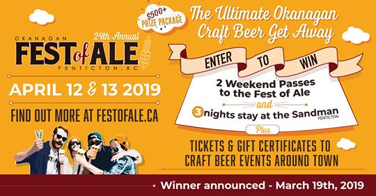 thirstywriter's tweet photo. Enter to win the Ultimate Okanagan #CraftBeer Getaway! 
Prize includes:
* 2 weekend passes to @OFOAS
* 2 tix to my seminar @BTBrewing - "Every Beer Has a Story"
* 3 nights stay at the Sandman Hotel
&amp; much more!
https://t.co/JW6MIcDgEb https://t.co/p1GCqvC5Fa