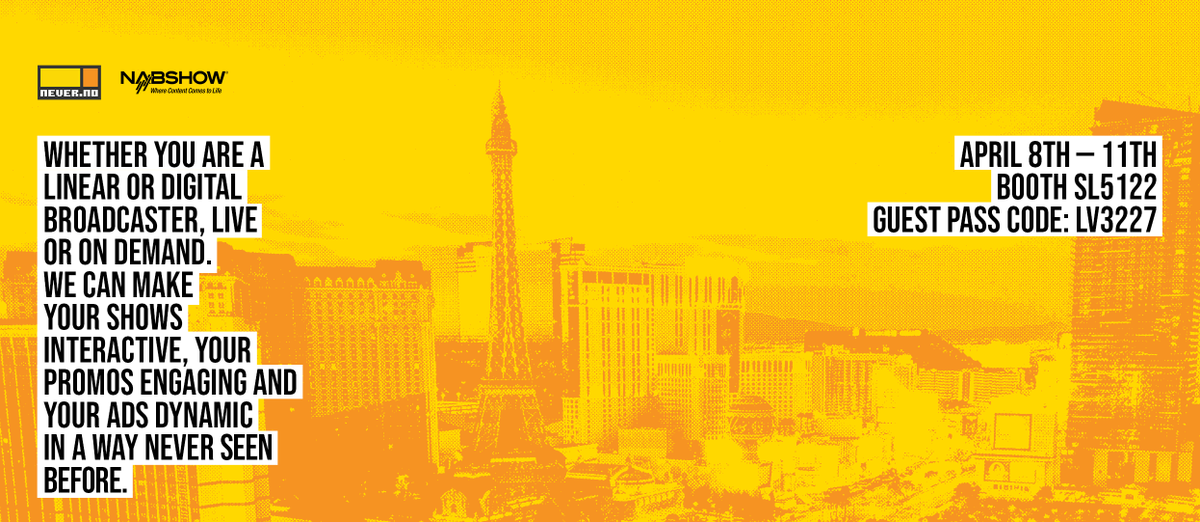 Dizplai's tweet photo. The countdown is on for @NABShow. We will be there demonstrating the power our platform has to engage audiences via live Social Polling, Dynamic Video and Real-time Graphics. Book in to see us now! https://t.co/0AgKTXc9Bz #NABShow #socialtv #realtimeengagement #dynamicadvertising https://t.co/SCL0tUPuSu