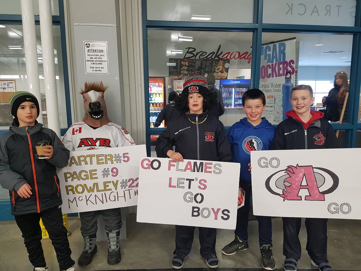 AyrMinorHockey's tweet photo. Game 1 of #OMHA Atom B finals is in Ayr on Saturday, March 16 at 6PM at the NDCC. Get your Flames gear ready and make some signs to cheer them on #AyrFlames! #feeltheheat #goflamesgo #ayrminorhockey #ayrflameshockey #redhats #omhaplaydowns #hometownhockey https://t.co/M5H4gT382G