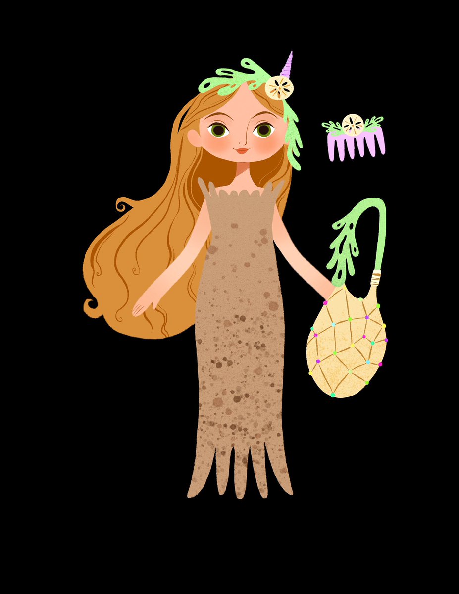 Tinkerstration's tweet image. Here’s another peak of the final packaging illo and the accessories that come with the girls as Selkies :3 I hope you don’t feel spammed! This project is very dear to me✨✨✨